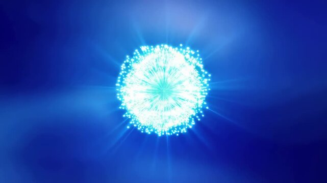 Visual elements include glowing orbs, swirling patterns, and particle effects in blue tones. This content can be used for digital projects or presentations