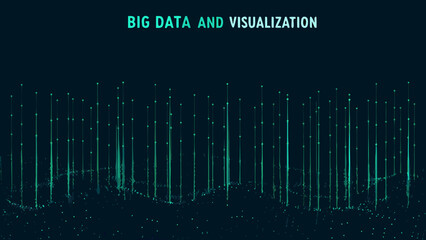 Obraz premium Abstract big data visualization with glowing lines and particle effects