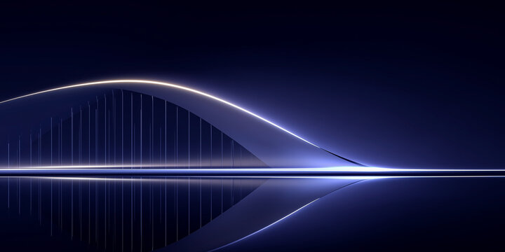 Abstract signal wave with reflection on dark surface