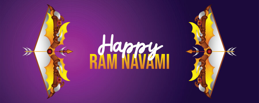 Vector illustration of lord rama for happy ram navami
