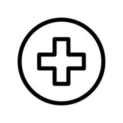 Obraz premium Simple Medical Cross Circle Outline Illustration