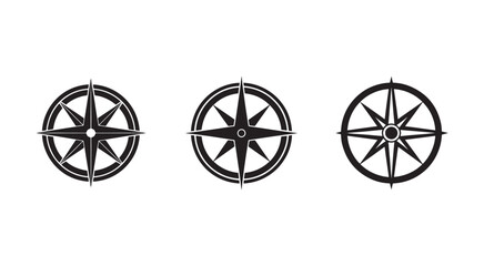 Fototapeta premium Compass navigation icons set for travel and direction various compass designs on white background