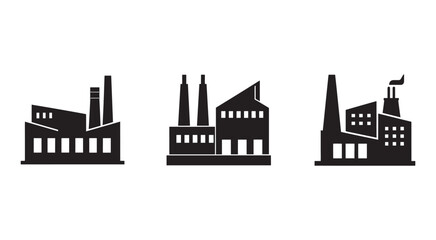 Obraz premium Factory buildings with smokestacks and windows industrial architecture industrial buildings with chimneys and windows factory silhouettes with smokestacks