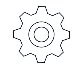 Obraz premium Gear icon with cogwheel design on plain white background