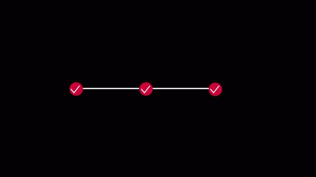 Animated Timeline Infographic Showing Step-by-Step Process with Looping Progress Checkpoints and Clean Minimalist Design for Presentations,4k animation