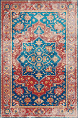 Naklejka premium Folk style traditional printed Carpet with trending colors and texture in high resolution 