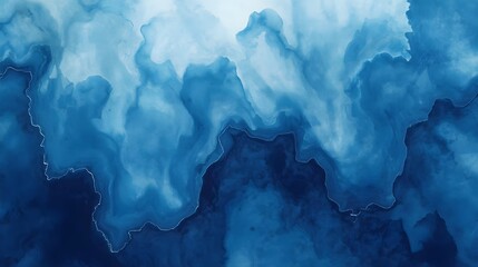 Obraz premium Abstract blue fluid art with swirling patterns and varying shades, creating a dynamic and ethereal visual effect.