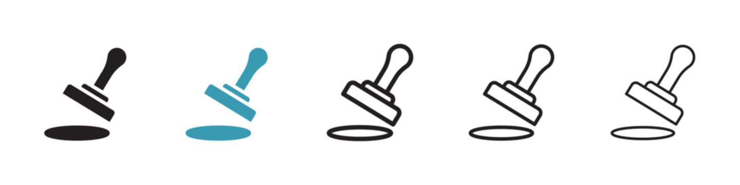 Rubber stamp icon in flat style. Basic vector symbol illustration