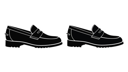 Two black loafers presented in a striking minimalist silhouette © Md