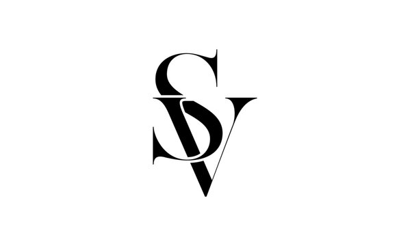 SV initial letter logo or SV monogram