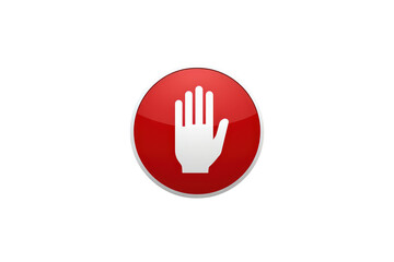 Obraz premium Stop hand symbol in a red circle, indicating warning, no entry, or restriction. Ideal for safety and control concepts