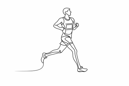 Corredor de marat&oacute;n en movimiento