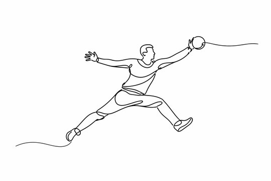 Portero de balonmano en acci&oacute;n