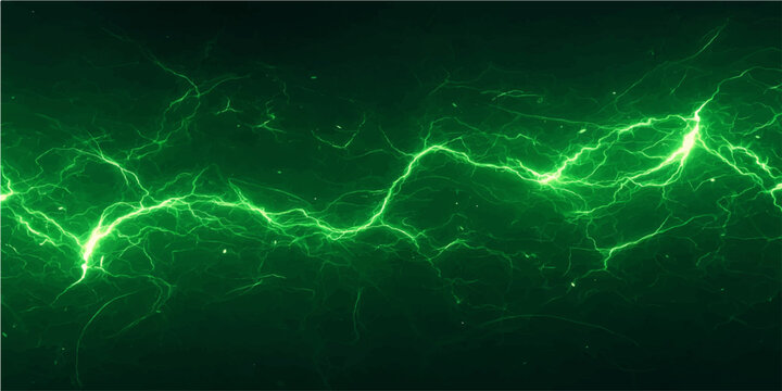 Abstract blue and green lightning wave background featuring a digital ECG heartbeat pulse monitor graph for medical technology and business data health charts