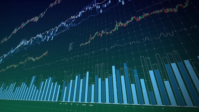 Financial market data chart background