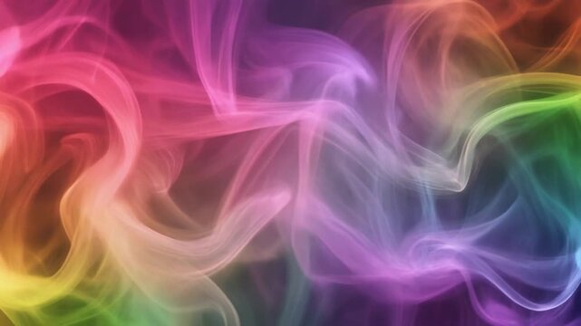 Colorful smoke swirling in rainbow hues.