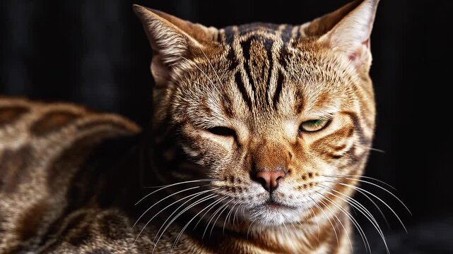 Close-up of a Bengal Cat.