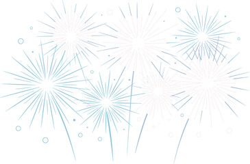 Obraz premium Soft pastel fireworks burst set, elegant celebration spark elements for festive background vector