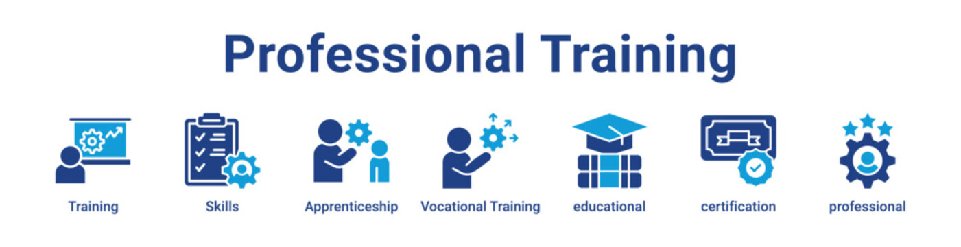 Professional Training Icon Banner and Collection