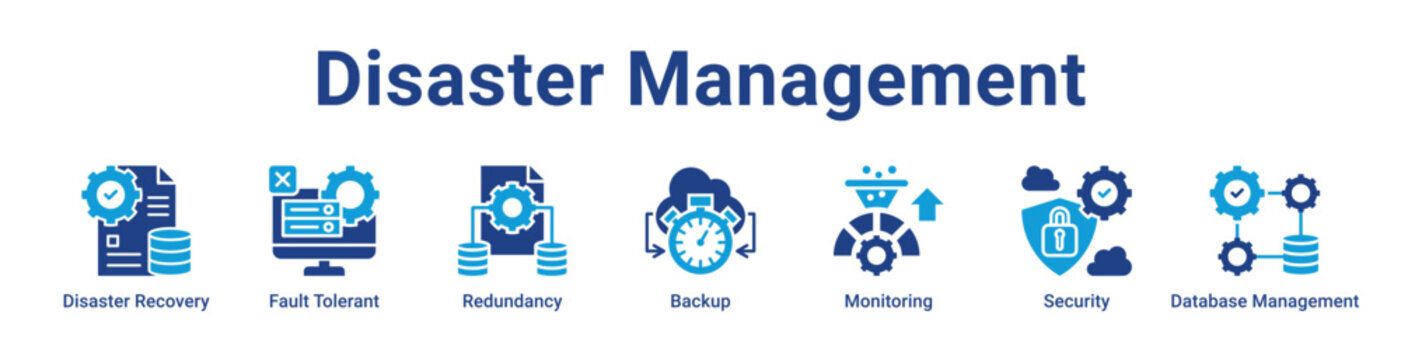 Disaster Management Icon Banner and Collection