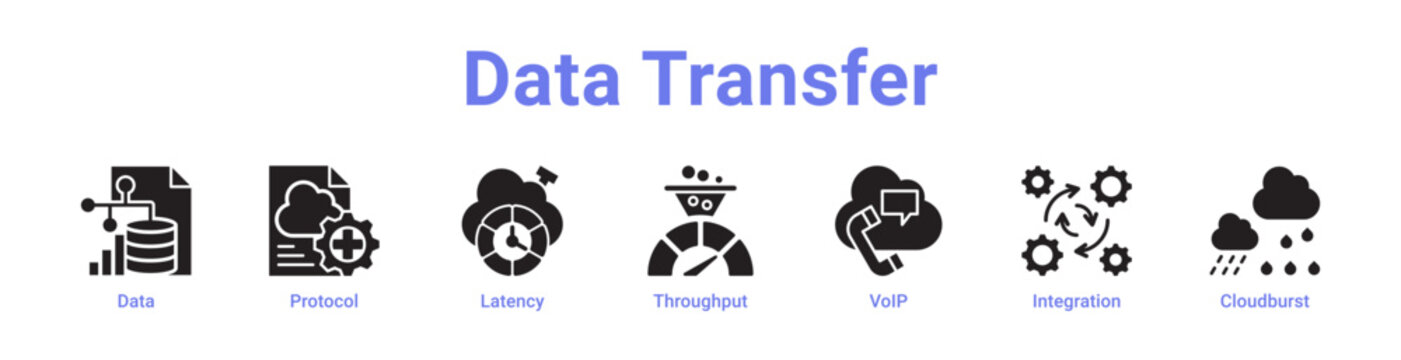 Data Transfer Icon Banner and Collection
