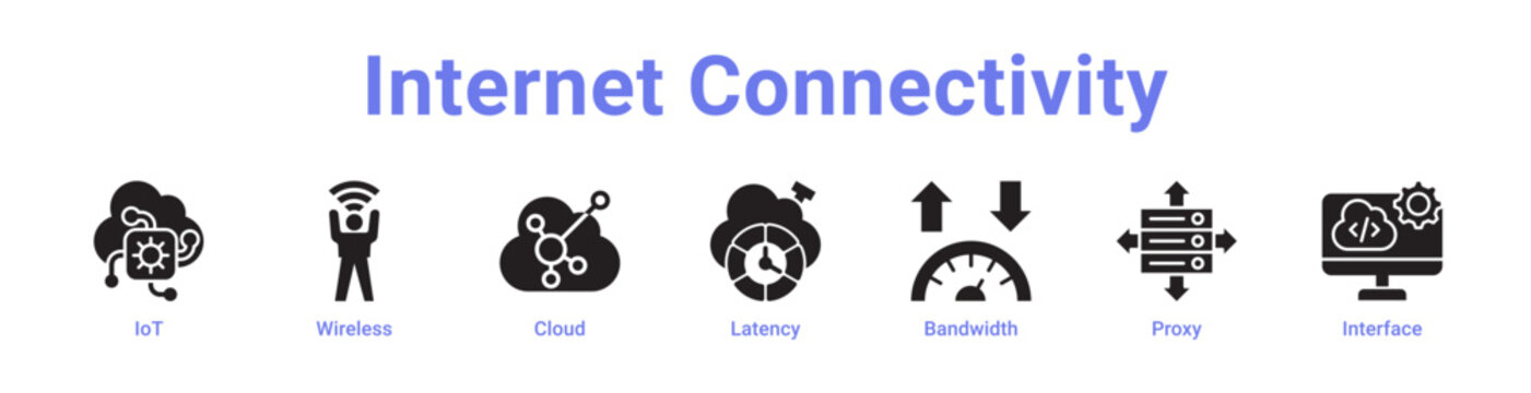 Internet Connectivity Icon Banner and Collection
