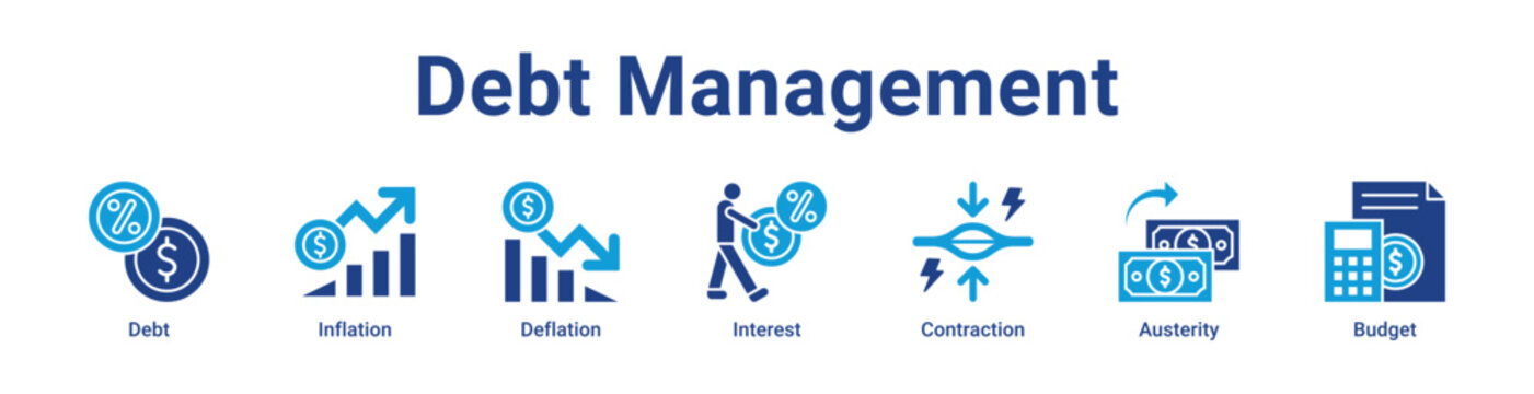 -Debt Management Icon Banner and Collection