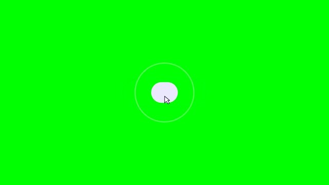 Modern interactive UI button and cursor animations for seamless digital integration, presented on a bright green screen background facilitating