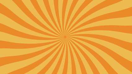 Obraz premium Orange and Yellow Swirl Pattern Background - Retro Sunburst Effect