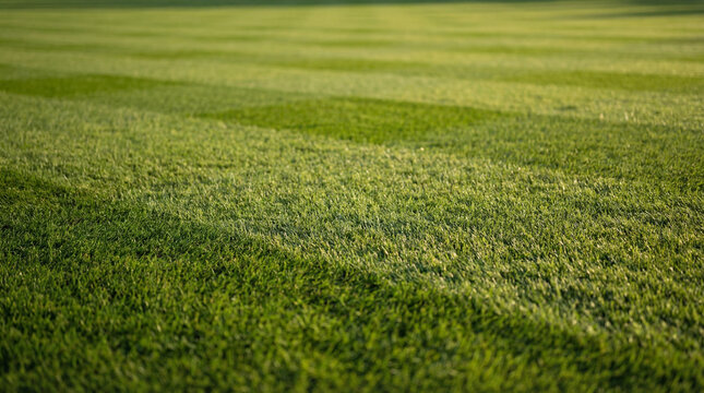 Grass background - Sunny landscape view of a large patch of some freshly cut, healthy, green grass mowed in a checkerboard pattern.
