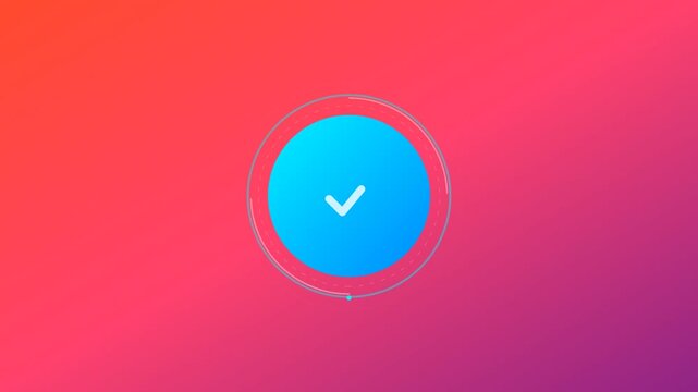 Dynamic UI element for success: 'OK' button to vibrant blue checkmark with circular effects. Provides clear visual feedback in digital app