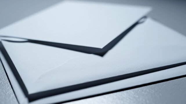 Close-Up of White Envelopes Stacked on a Table With Soft Lighting