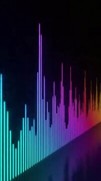 Colorful sound wave graphic display.
