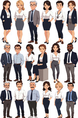 Fototapeta premium Diverse Business Professionals in Corporate Attire Standing Together