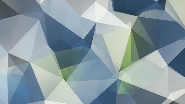 Abstract geometric pattern featuring triangular shapes in shades of blue and green, creating a modern backdrop