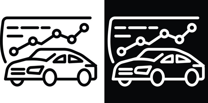 analysis Two-tone version in black and white background