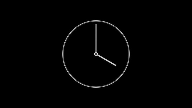 Multiple style clock rotating horizontal all the video with clock hands moving on time motion video