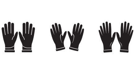 Obraz premium Blackglovepairsindifferentpositionsisolatedonwhitebackground