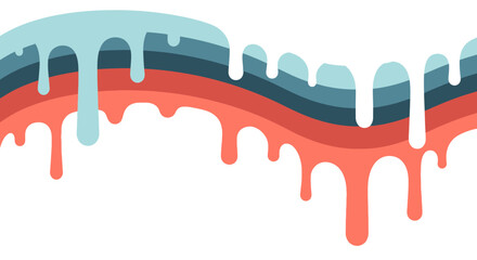 Colorful paint drips melting down. © SaljuCreative