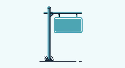 Obraz premium Blank Street Sign Post Illustration.