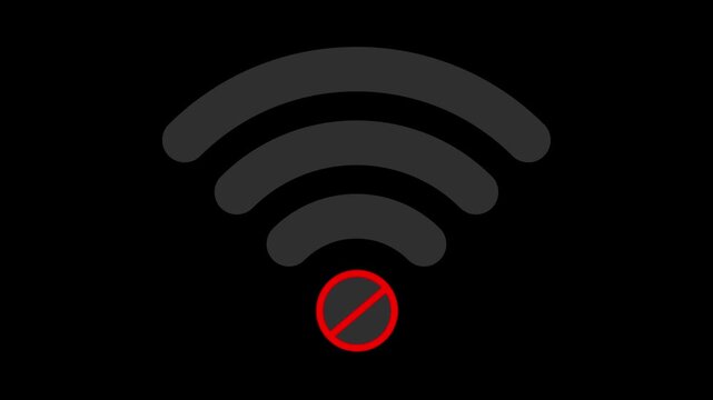 Mobile wifi canting networking icon horizontal all the video with modern tech animation background