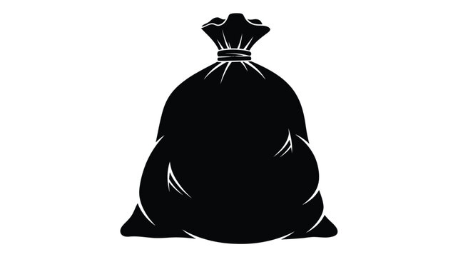 Black sack with drawstring a simple graphic representation silhouette