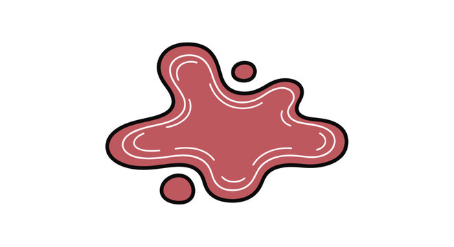 Pink Liquid Blob with White Outline.