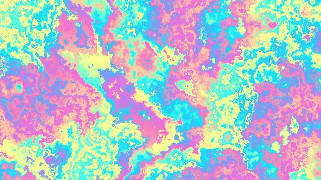 Subtle cyan and pink stained grainy grunge abstract background seamless loop. Digital animation.
