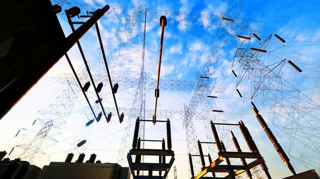 Ultra-high voltage power transmission towers and substation power supply equipment