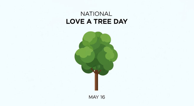Tree illustration for national love a tree day on may 16 celebrating environmental awareness and conservation