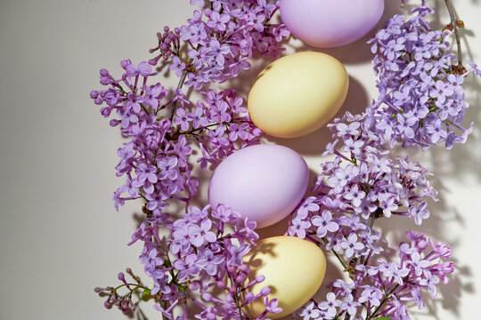 pink and yellow Easter eggs