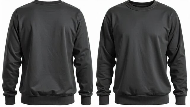 Black Sweatshirts on White Background.