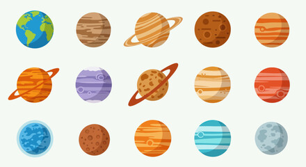 Planets in our solar system icons. © Indah