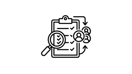 Obraz premium Recruitment Process Icon Application Review and Applicant Selection